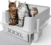 Caja MIXJOY, vista frontal, gran espacio para gatos grandes y múltiples.