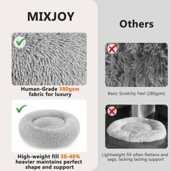 MIXJOY cama donut 20'' gris, base antideslizante evita movimientos durante la siesta