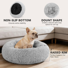 MIXJOY donut con pelo sintético gris brinda suavidad para siestas.