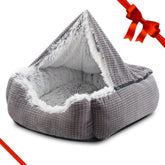 MIXJOY cama para perro pequeño con cueva capucha, vista frontal para dormir seguro