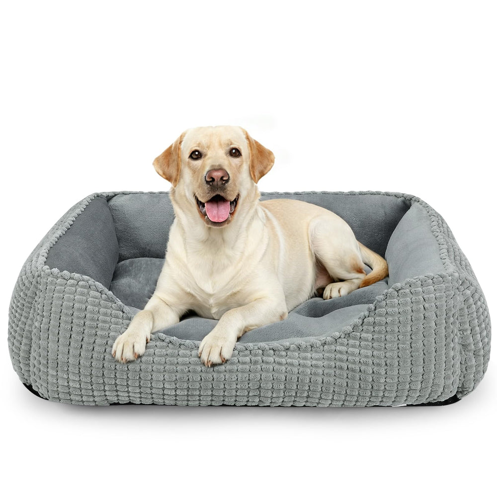 Cama MIXJOY XL rectangular para perros grandes, soporte cómodo para cabeza y cuello.
