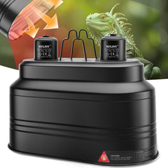 MIXJOY doble lámpara para reptiles con portalámparas cerámico, calor y UVB combinados.