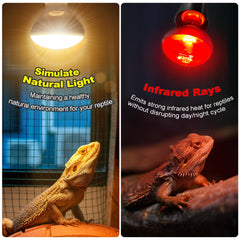 Lámpara MIXJOY de calor infrarrojo para reptiles, ideal para confort.