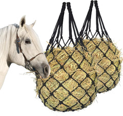 MIYABALA red de heno para caballos colgante, facilita una alimentación pausada en establo.
