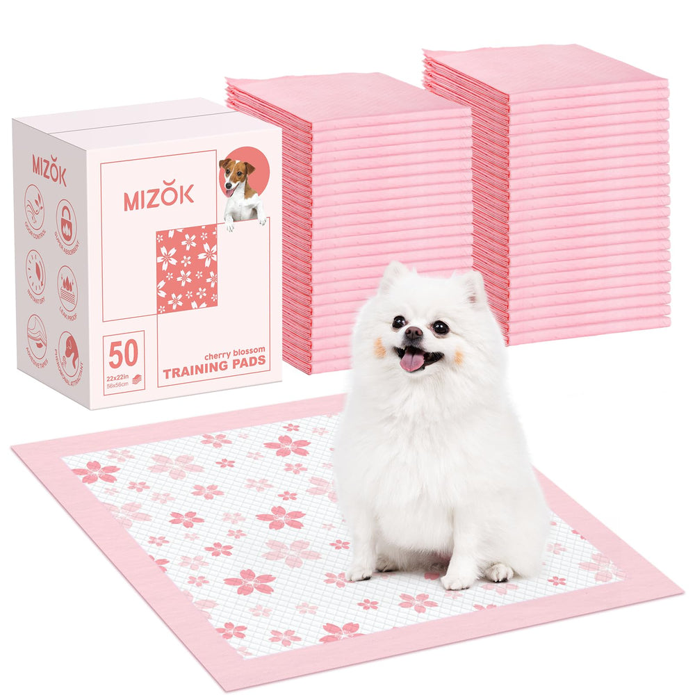 Pañales Mizok para entrenamiento con diseño rosa cerezo, confort y absorción para perros pequeños.