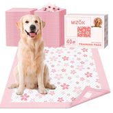 MIZOK tapetes para perros con diseño rosa cerezo 28x34 para entrenamiento cómodo.