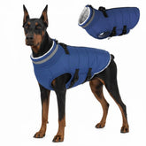 Mklhgty capa para perro grande con arnés integrado y cremallera trasera, fácil de vestir.