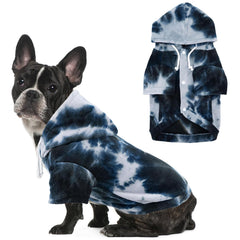 Mklhgty sudadera para perro pequeño, diseño teñido, vista frontal para estilo diario.