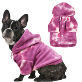 Mklhgty sudadera para perro con estampado arlequín y capucha, ideal para salidas diarias.