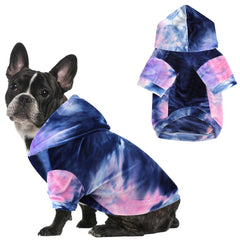 Mklhgty sudadera capucha teñido para perro, ofrece calidez suave en paseos fríos.