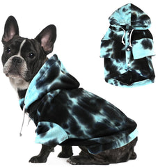 Sudadera para perro Mklhgty con diseño teñido, ajuste cómodo para perros pequeños.