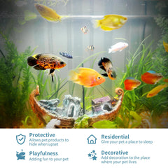 MM PET SUPPLIES refugio natural en resina para acuario y terrario.