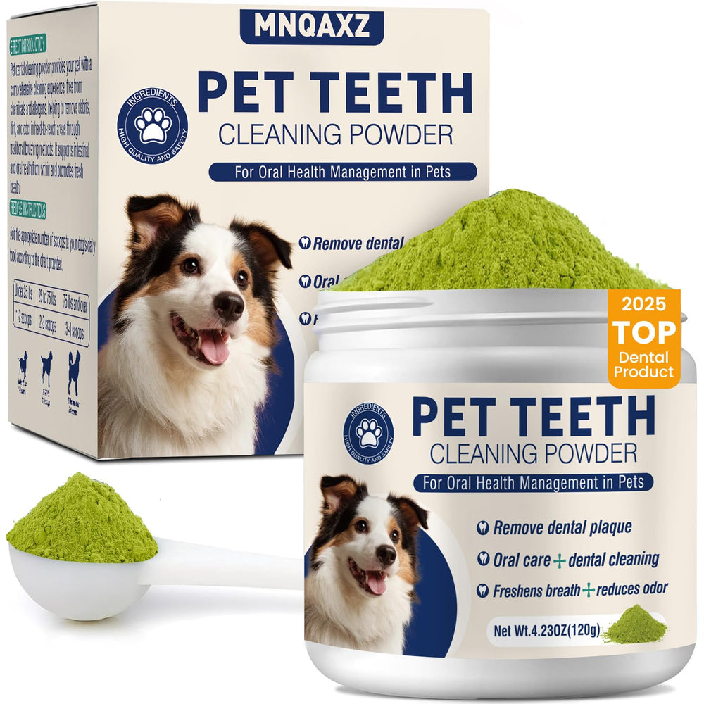 MNQAXZ Polvo dental para perros, envase de 120 g, cuidado bucal