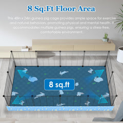 MODESLAB jaula cobayas base lona PVC con baffle evita derrames.
