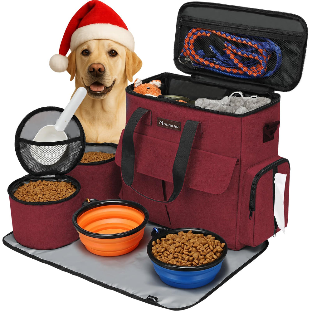 Modoker bolsa de viaje para mascotas, tote amplia para organizar accesorios durante el viaje.