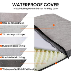 MoeQOassis cama perro forro impermeable protege la espuma y facilita limpieza.