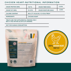Momentum Carnivore Nutrition trozos-corazon-pollo, premio de entrenamiento de alta proteína.