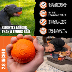 Monster K9 Bola naranja de la Serie Aventuras para mayor visibilidad y durabilidad.