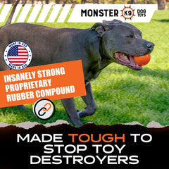 Monster K9 Bola segura y no tóxica, caucho natural para masticación.
