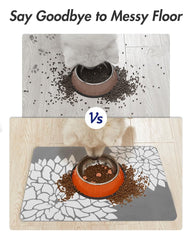 MontVoo Alfombrilla anti-derrame para perros y gatos, mantiene el área de alimentación ordenada.