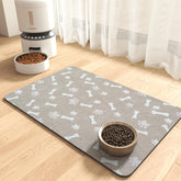 MontVoo alfombrilla de 12x19 cm gris para comida de perro, absorbente y sin manchas.