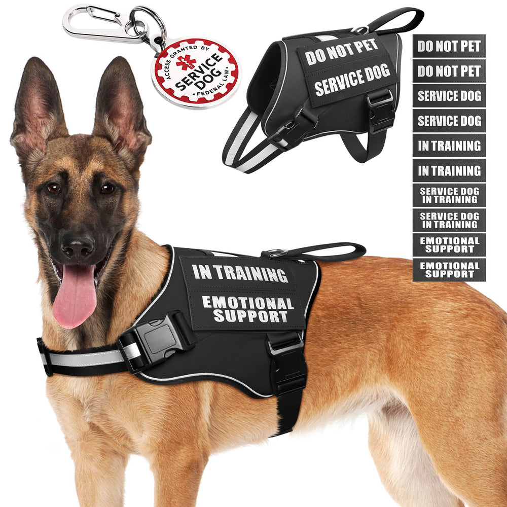 MOOGROU arnés servicio-perro asa ajuste: cómodo y ajustable para entrenamiento.