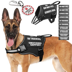 MOOGROU arnés servicio-perro asa ajuste: cómodo y ajustable para entrenamiento.