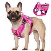 MOOGROU arnés táctico para perros rosa, vista frontal, mayor control en caminatas