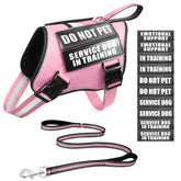 MOOGROU chaleco para perro rosa, vista frontal, mejora visibilidad y seguridad