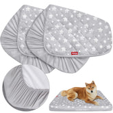 Moonsea funda para cama de perro 27x36 con estrellas grisáceas y ajuste seguro.