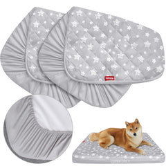 Moonsea funda para cama de perro 27x36 con estrellas grisáceas y ajuste seguro.