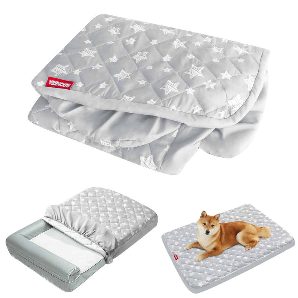 Moonsea funda impermeable para cama con estrellas grises protege ante derrames
