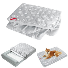 Moonsea funda impermeable para cama con estrellas grises protege ante derrames