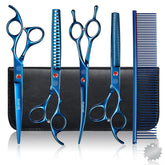 Tijeras Moontay para perros con curvas, 7 pulgadas, corte suave en contornos faciales
