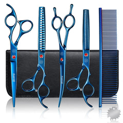 Tijeras Moontay para perros con curvas, 7 pulgadas, corte suave en contornos faciales