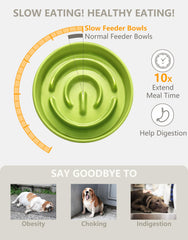 MOPANG cuenco lento para perros y gatos pequeños, ayuda a alargar la hora de comer.