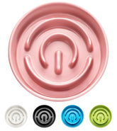 MOPANG cuenco cerámico lento para perros pequeños, rosa, ideal para comer despacio.
