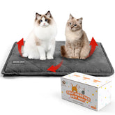 Mora Pets cama autocalentada vista frontal, confort cálido para gatos y perros.