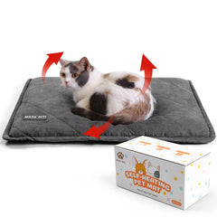 Cama Mora Pets auto-caliente 24x18 para gatos, comodidad cálida.