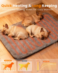 Panel de controles Mora Pets con temporizador para ajustar calor y duración.