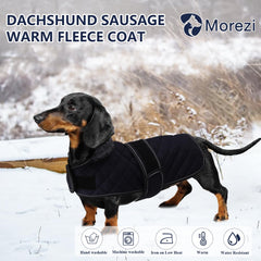 Morezi abrigo dachshund, forro de felpa cálido para paseos fríos.