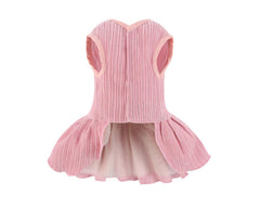Detalle de lazo y rosa en MORFORU vestido para perro pequeño.