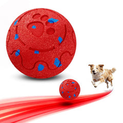 Bola interactiva Morhandisn para perros, auto-rodante y roja, ideal para juego dinámico.