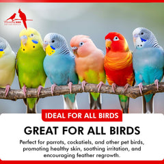 Aplicación directa en la piel de aves con Aloe Vera Spray.