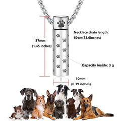 MOROTOLE collar urna con etiqueta grabada para cenizas de mascota.