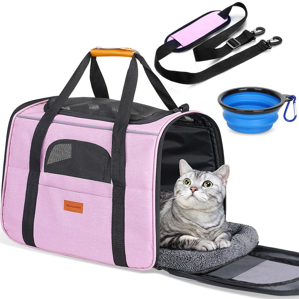 Mor pilot portatil transportin gato espaciioso para viajes comodos.
