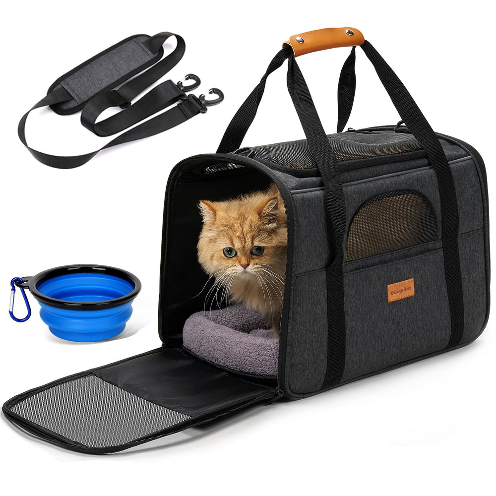Morpilot transporte mascotas tela suave, cómodo para gatos grandes durante viajes