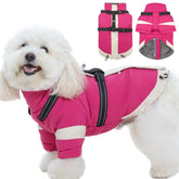 MORVIGIVE capa para perro cuello alto con arnés integrado, calidez para paseos.