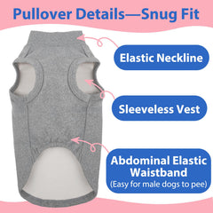 Detalle del tejido suave MORVIGIVE en chaleco polar para perro gris