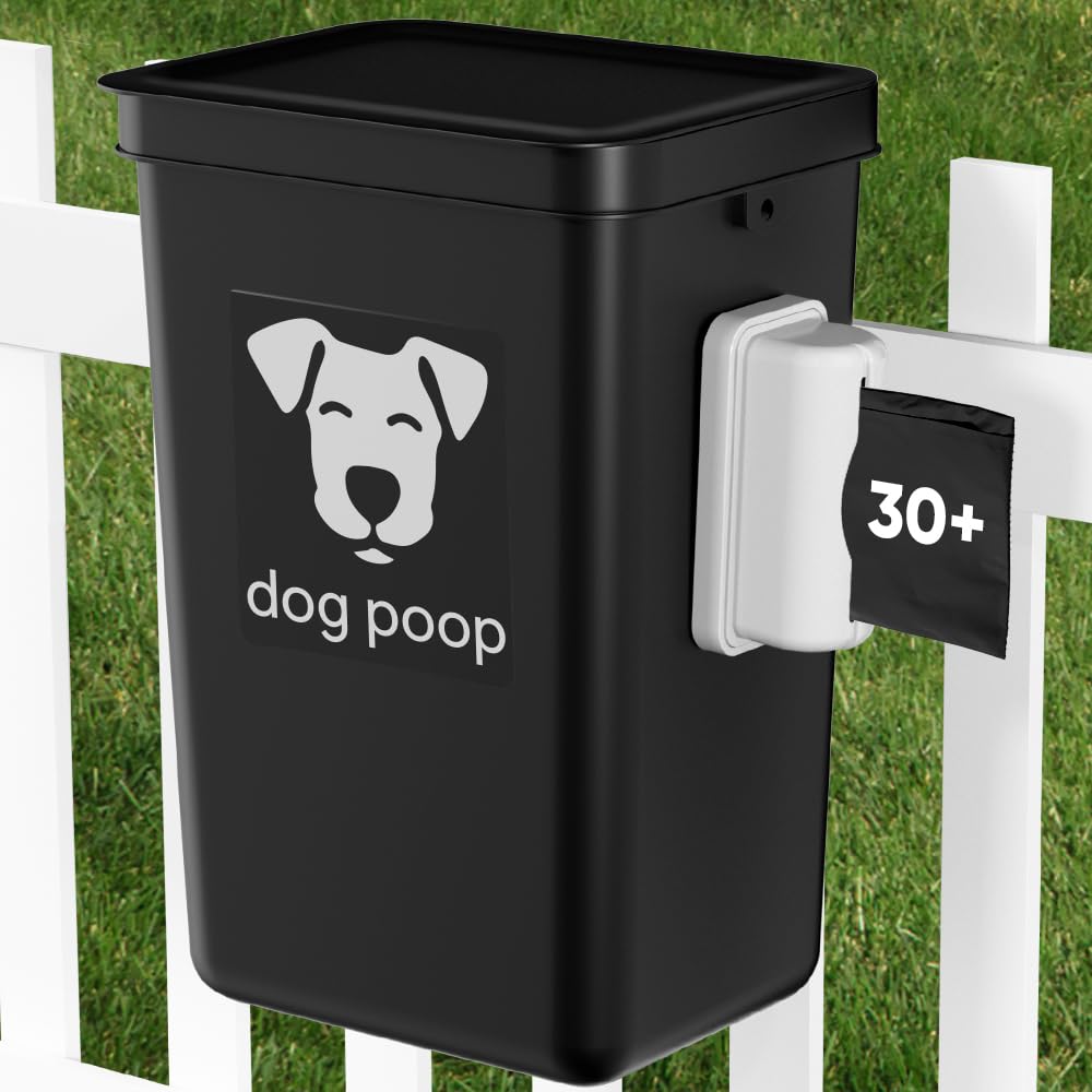 Cubo de basura para excrementos de perro Moryimi con tapa exterior resistente.